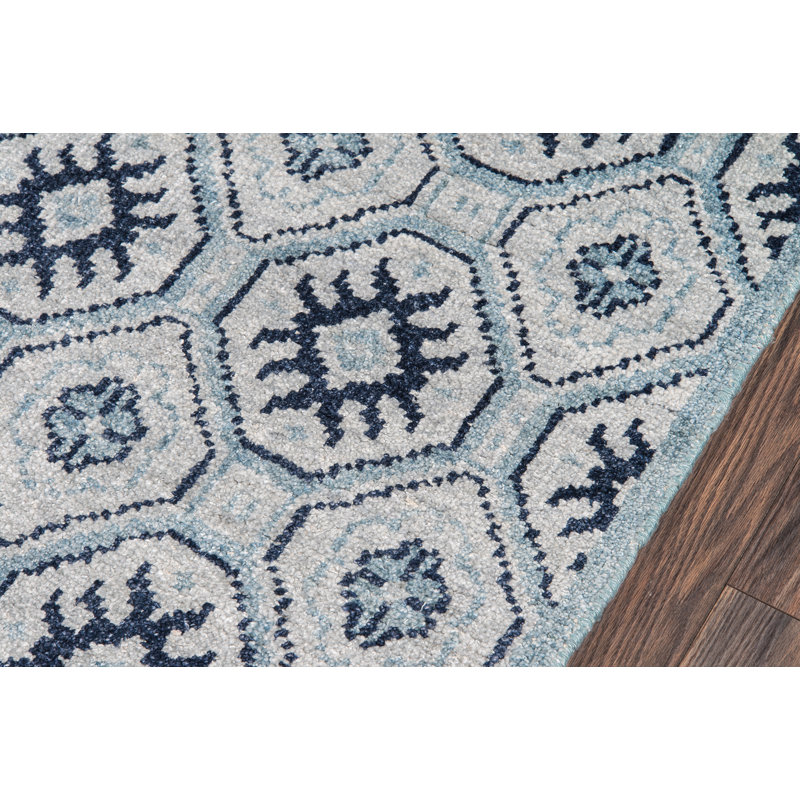 Zoey HandKnotted Blue/Gray Area Rug Joss & Main